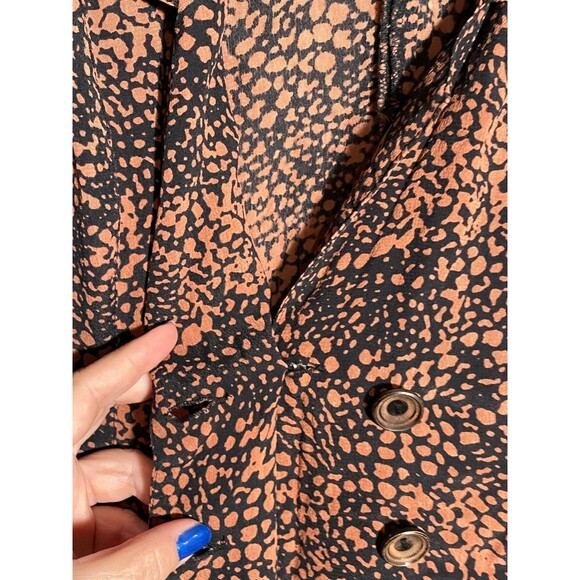 Urban Outfitters Cropped Button Down Shirt Animal Print Retro Pin Up Size XS - Picture 9 of 12